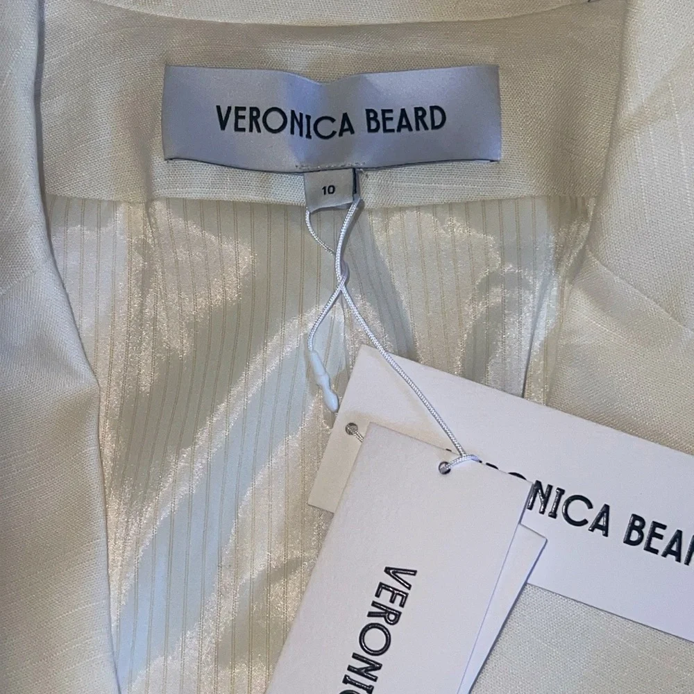 Veronica Beard Bexley Stretch-Linen Dickey Jacket - Size 10 - Picture 4 of 13
